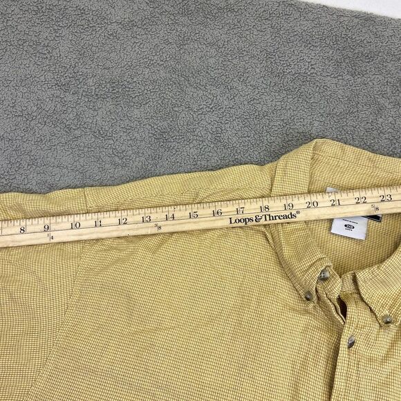Columbia Men's Size 3XB Button Down Short Sleeve Yellow Cotton Shirt - Picture 12 of 12